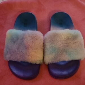 Colorful Fur Slide Sandals